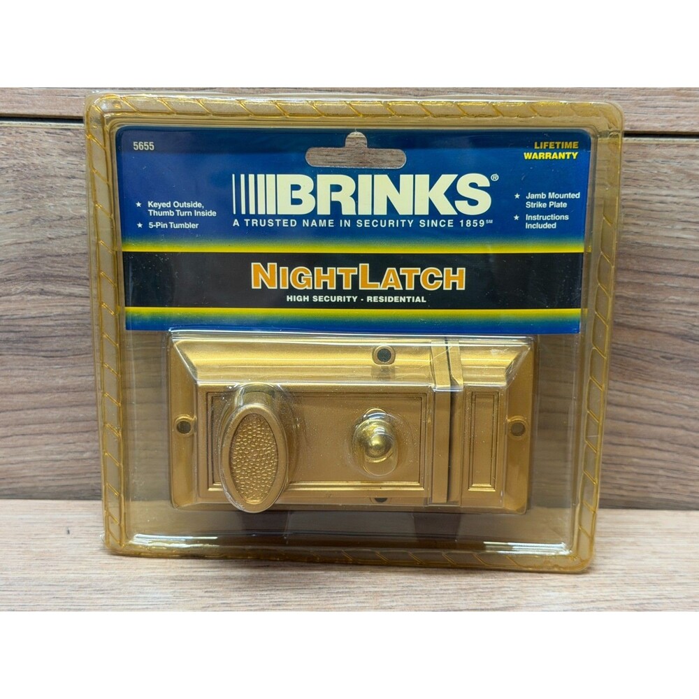Brinks 5655 Night Latch High Security 5 Pin Residential Tumbler & Keys NOS